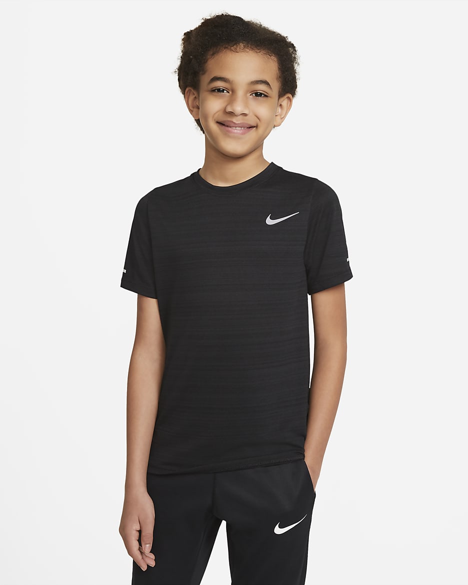 Nike Dri FIT Miler Big Kids Boys Training Top. Nike